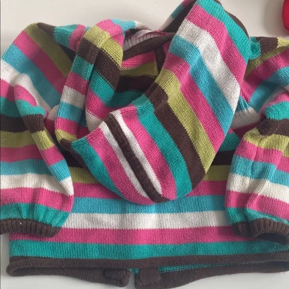 Maggie & Zoe Pink and Teal Striped Sweater - Picture 4 of 4